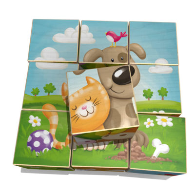 Würfelpuzzle / Klötzlipuzzle Bauernhof 9-teilig | Bestswiss.ch