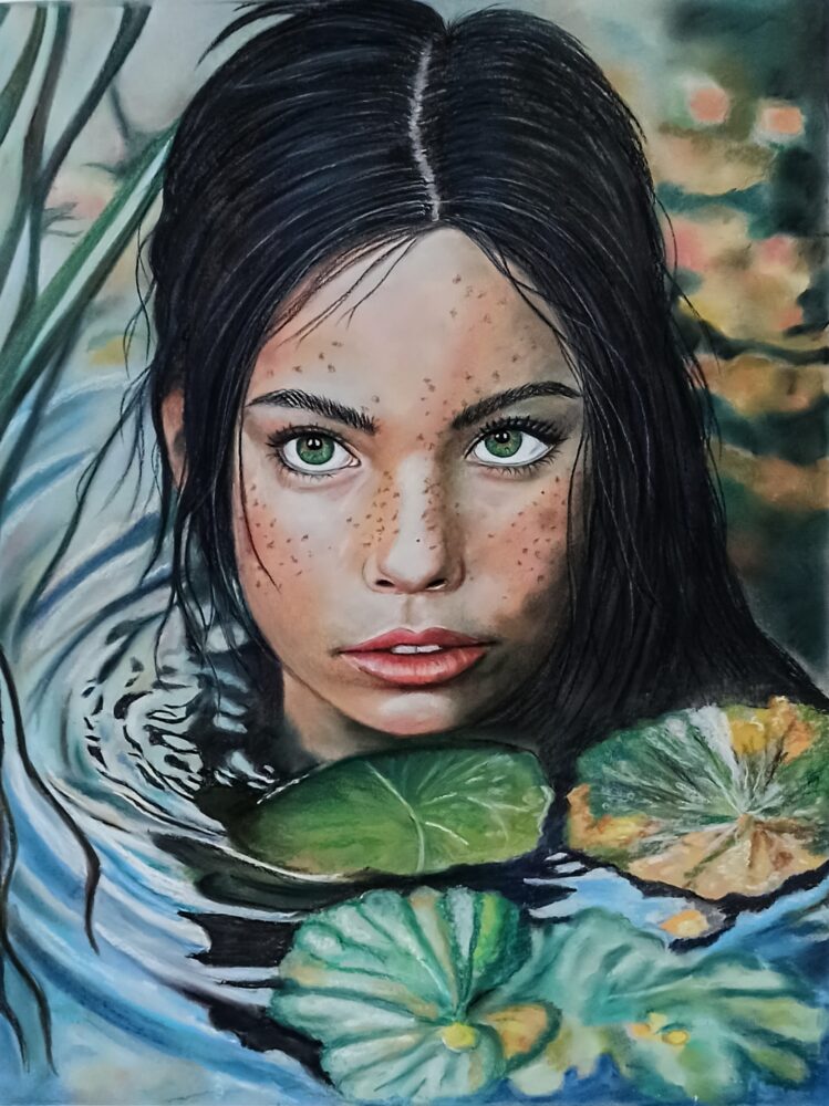 Marzo 2025 | Eleonora Sgura 6 356 NELLO STAGNO pastello su carta 62X47 cm anno 2024