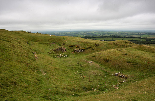 The ice store was cut into the hill and measured around 25m by just over 6m. The cutting to the entrance to the store can be seen on the right.