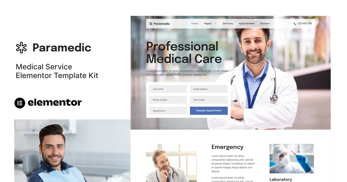 Paramedic Medical Elementor Template Kit 1.0.0 Club WPress