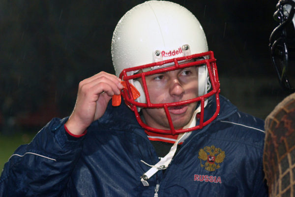 Евгений Чехов, чемпион Европы // Фото: americanfootball.ru