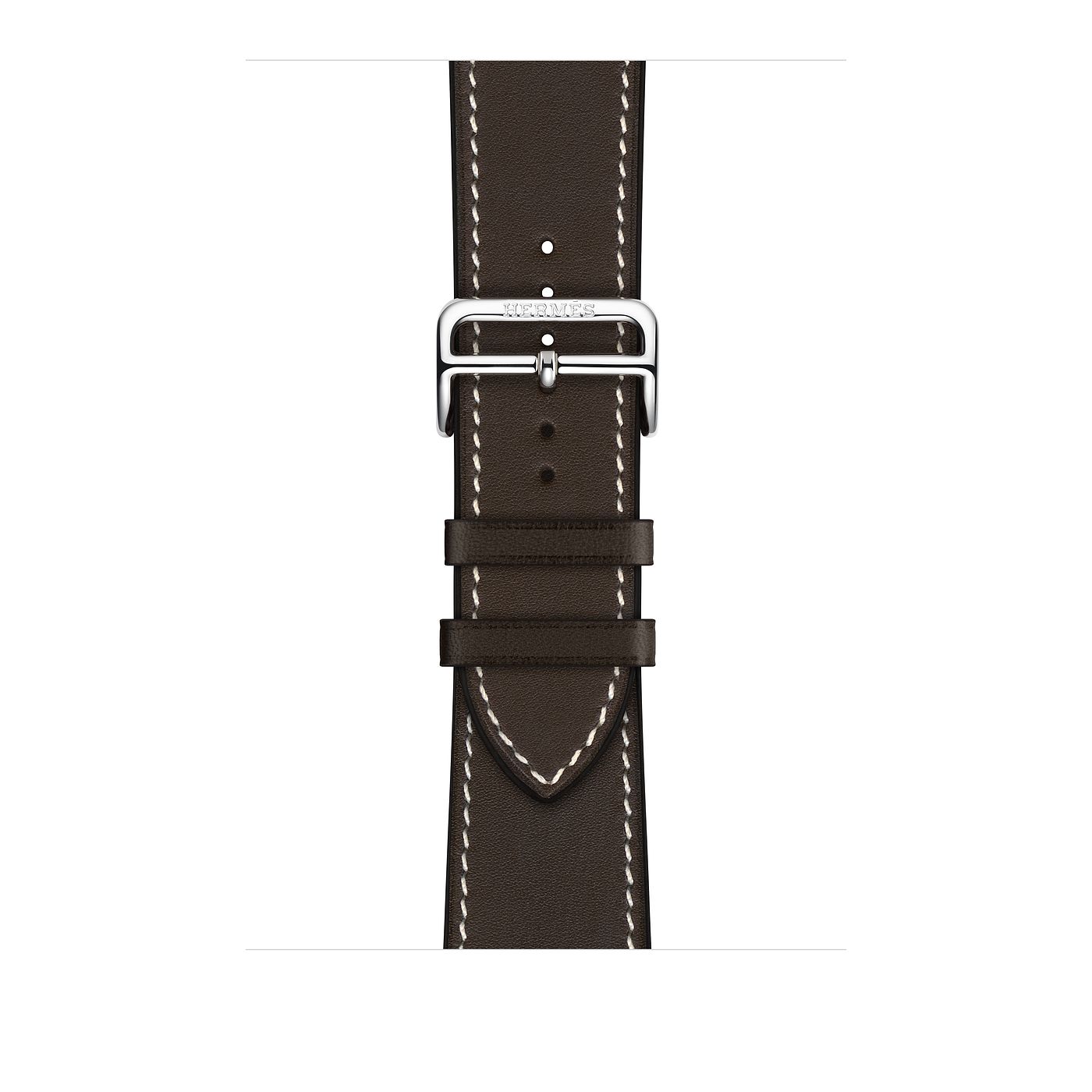 時計 Apple Hermes Ebene Deployment Buckle Apple Watch Hermes - Stainless Steel Case with Single Tour