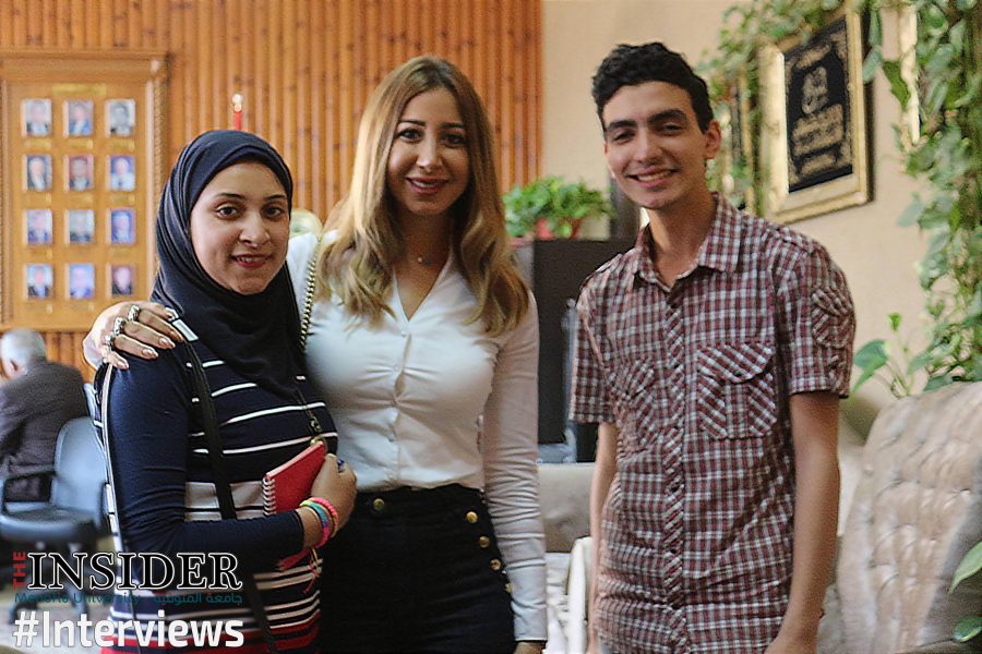 الإعلامية والممثلة المصرية "هند رضا"مع اعضاء إنسايدر.