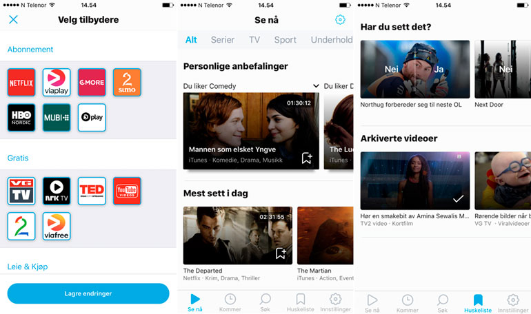 Her kan du se noen skjermbilder fra en tidlig versjon av Min video – og nå vil vi utvikle appen videre i samarbeide med deg.