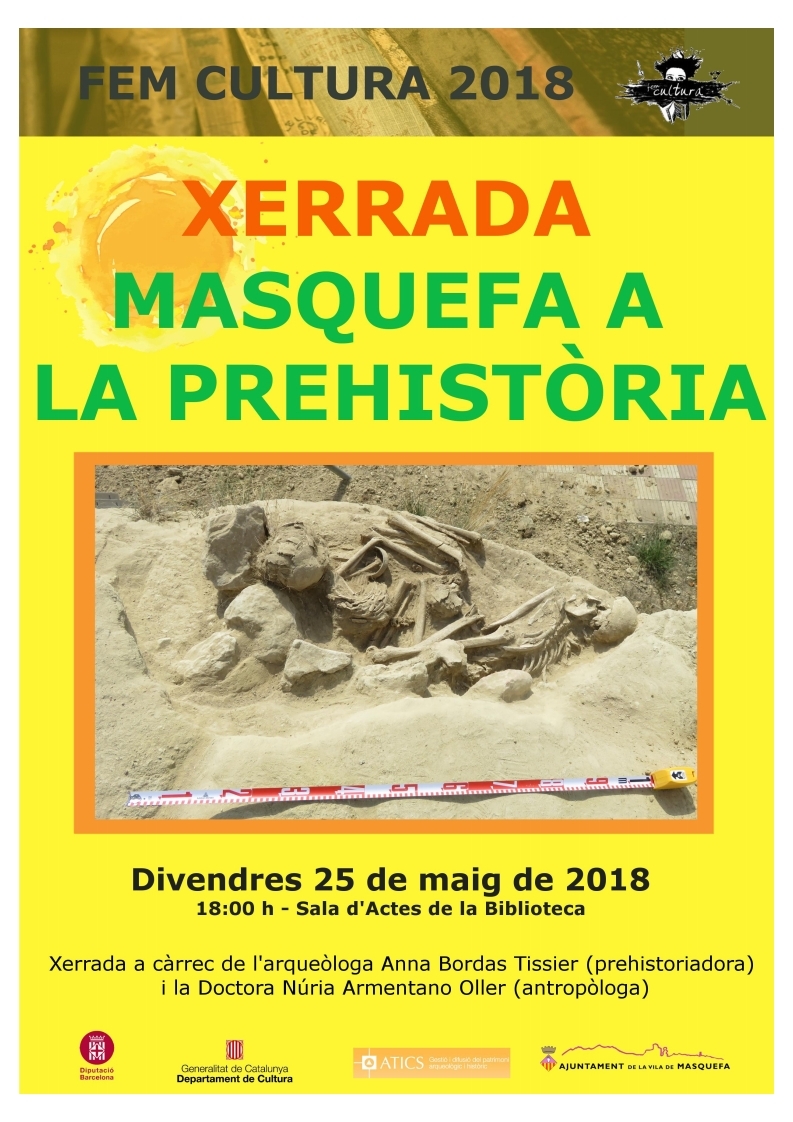 Cartell de la xerrada ‘Masquefa a la prehistòria’