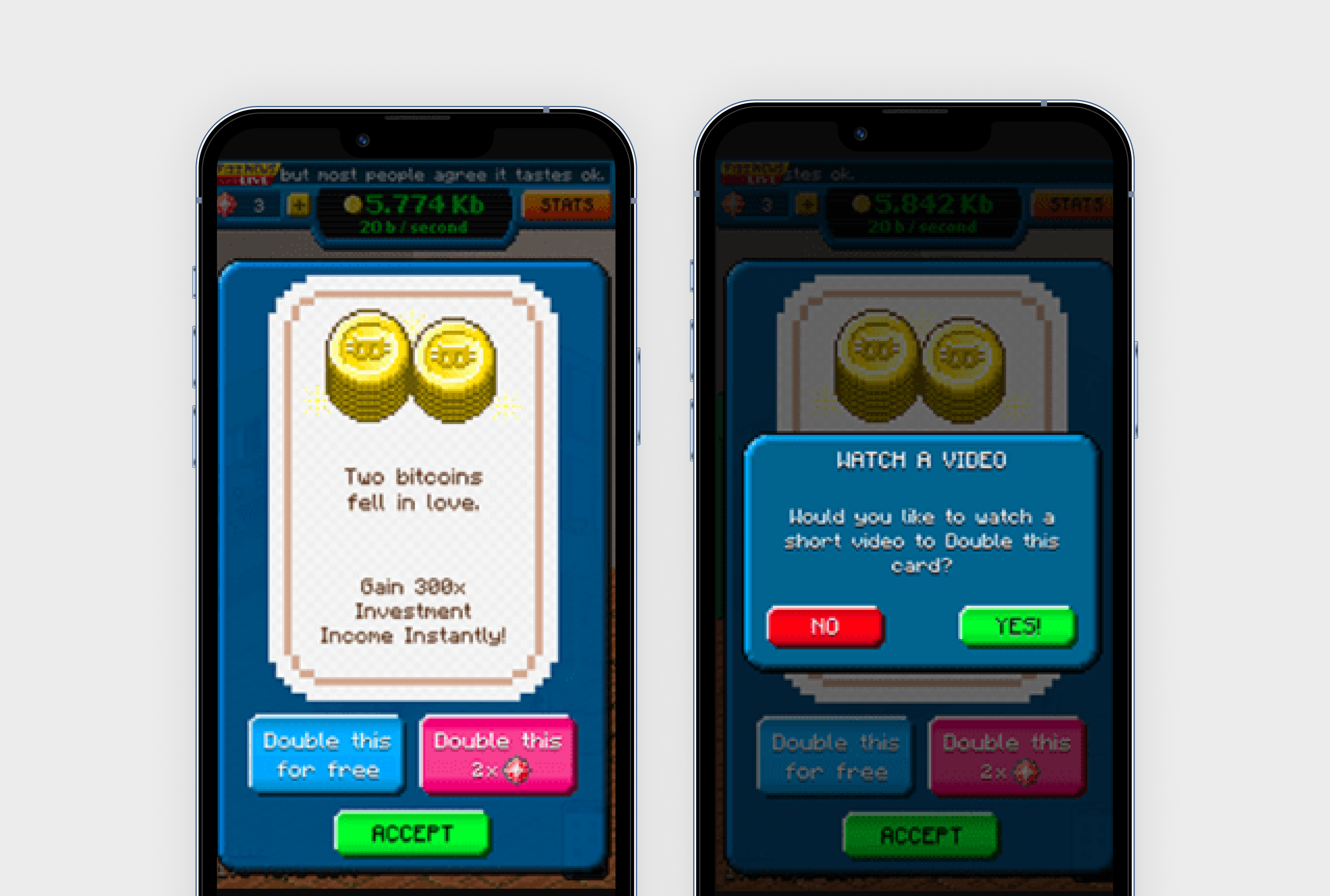 Вот как выглядит такой формат в игре Bitcoin Billionaire