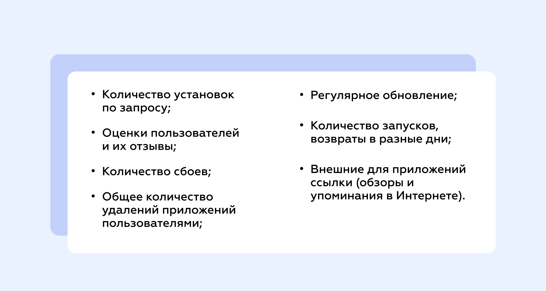 Показатели влияющие на эффективность раскрутки Android и iOS приложений
