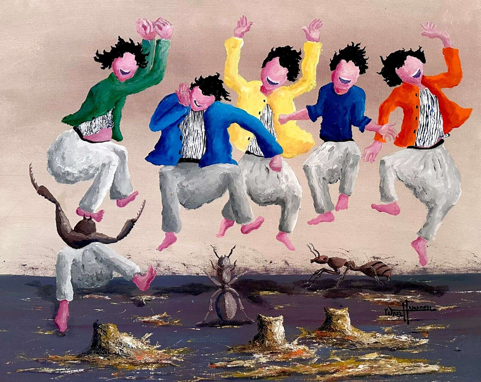 gallery artwork titled: Jumping Ants  image alt