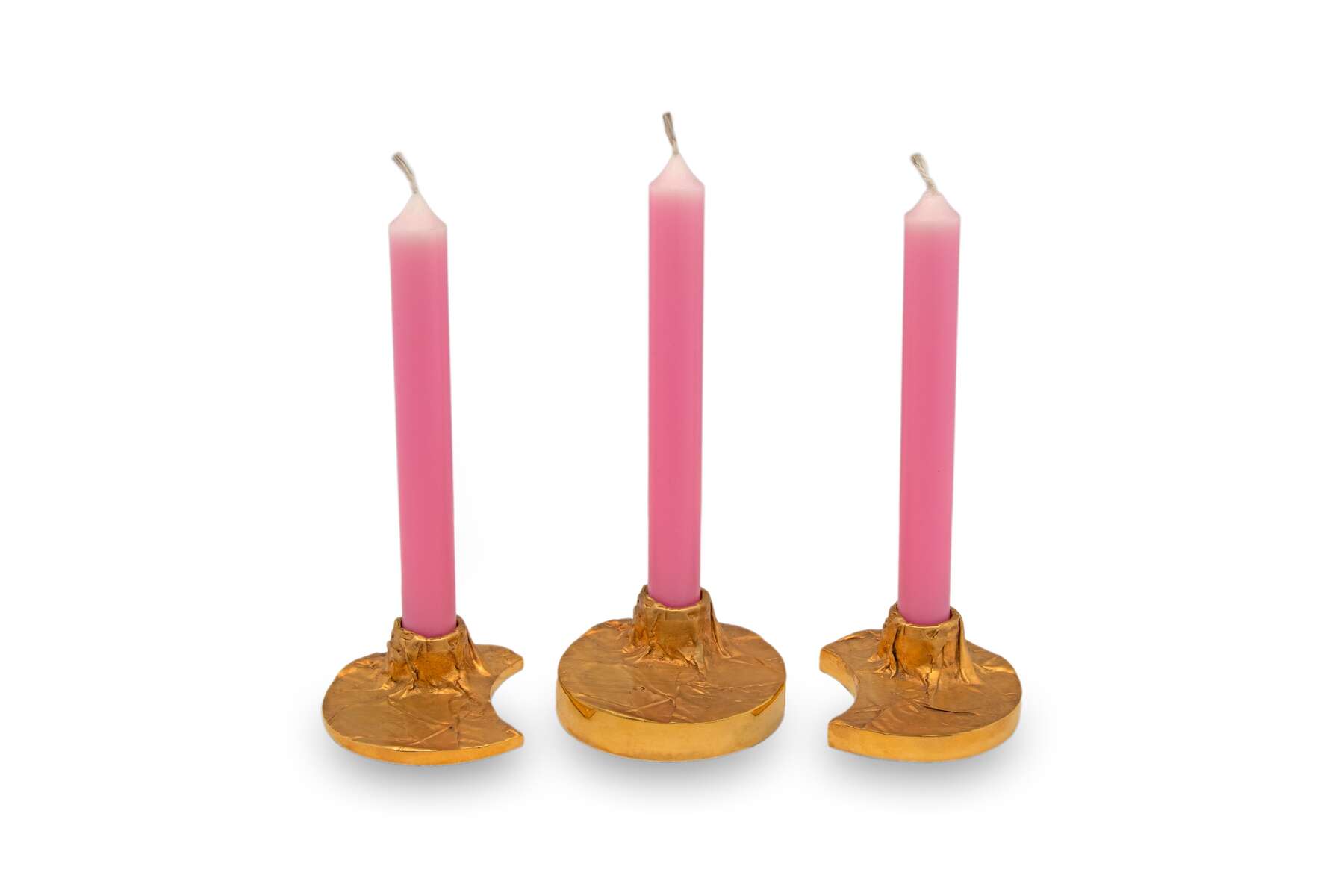 gallery artwork titled: Set of 3 candle holders"Crushed Paper" image alt