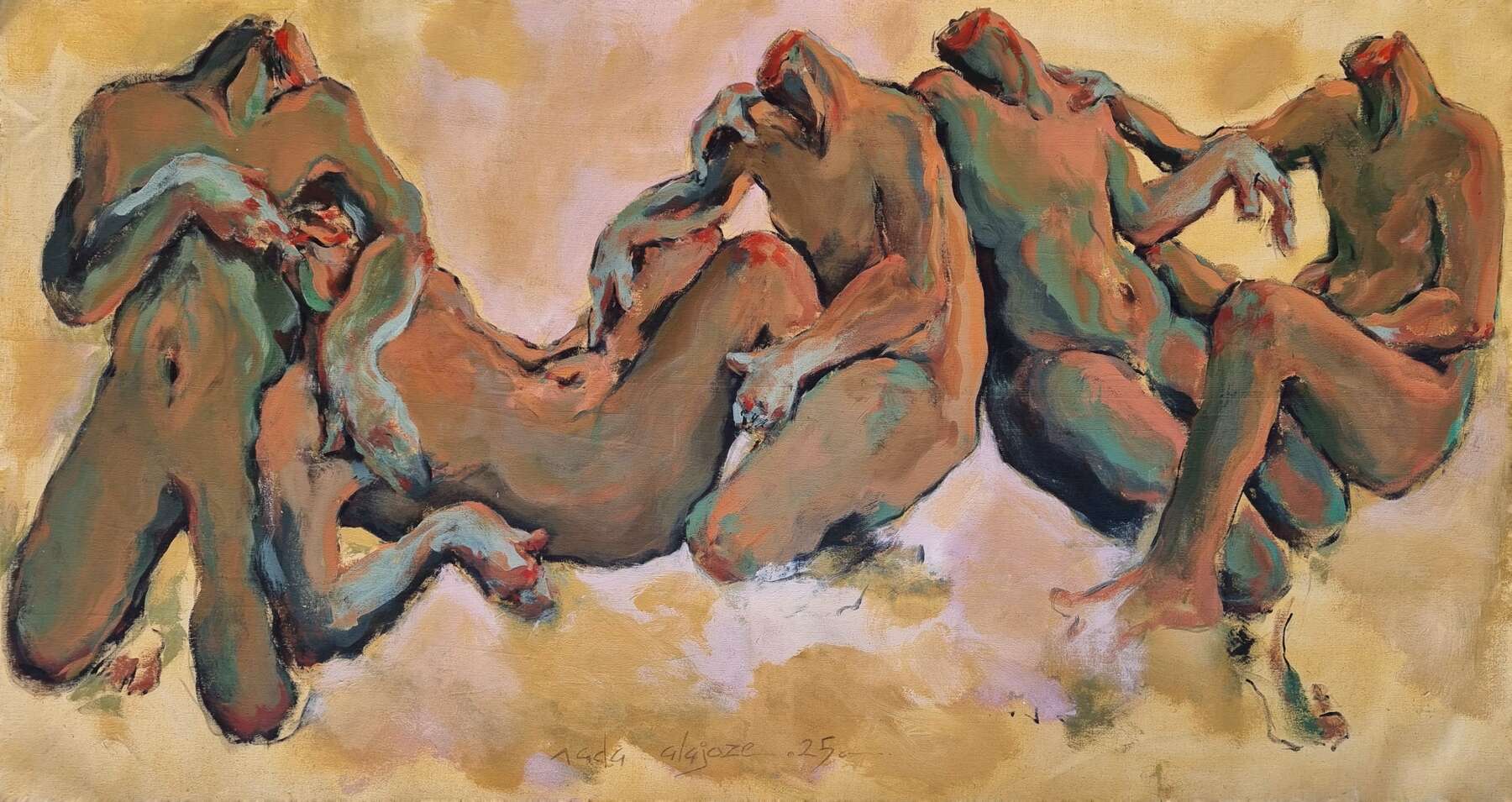 gallery artwork titled: Figures in Conversation. image alt