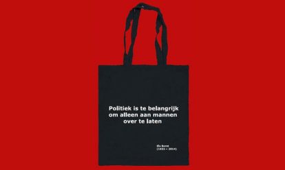 Tas “Politiek is te belangrijk om alleen aan mannen over te laten” Tas “Politiek is te belangrijk om alleen aan mannen over te laten”