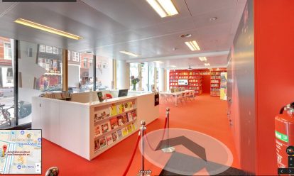 Bekijk 360 bibliotheek Atria in Amsterdam Contact