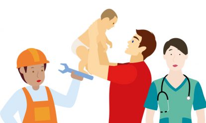 een bouwvakster, een zorgende man en een vrouwelijke dokter tegen de stroom in Onderzoek Tegen de (gender)stroom in