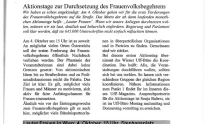 Der Text des österreichischen Frauenvolksbegehrens Der Text des österreichischen Frauenvolksbegehrens