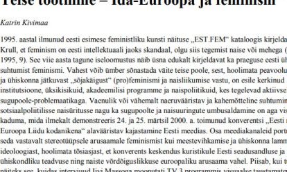 Teise tootmine – Ida-Euroopa ja feminism Teise tootmine – Ida-Euroopa ja feminism