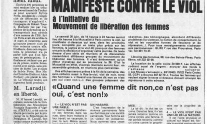 Manifeste féministe contre le viol Manifeste féministe contre le viol