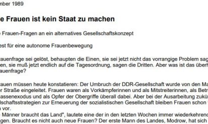 Ohne Frauen ist kein Staat zu machen Manifest für eine autonome Frauenbewegung
