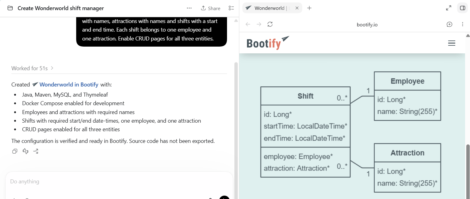 Asking Codex to create the first version Asking Codex to create the first version
