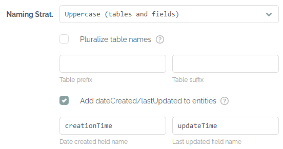 Additional database settings in the Professional plan Additional database settings in the Professional plan