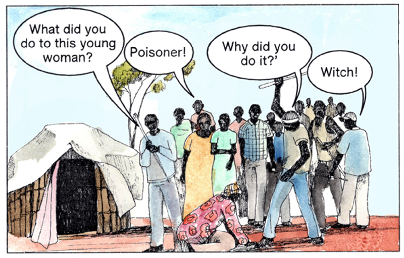 Panel of the comic 'A poisoning in Palabek'