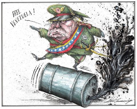 Trump rolls out a barrel of Venezuelan oil.