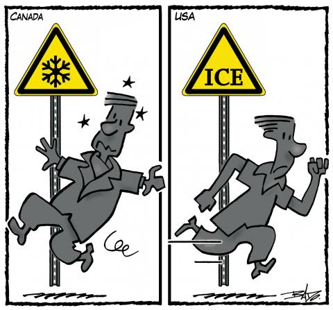 Masked cops (ICE) take the law in their own hands.