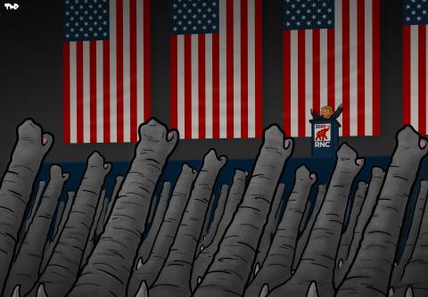 Cartoon about the nomination of Donald Trump