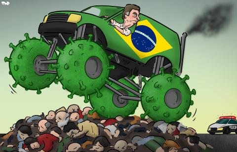 Cartoon about Bolsonaro