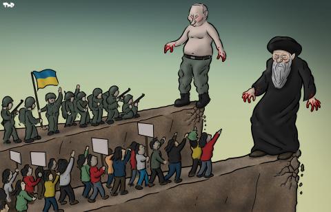 Cartoon about Iran and Russia