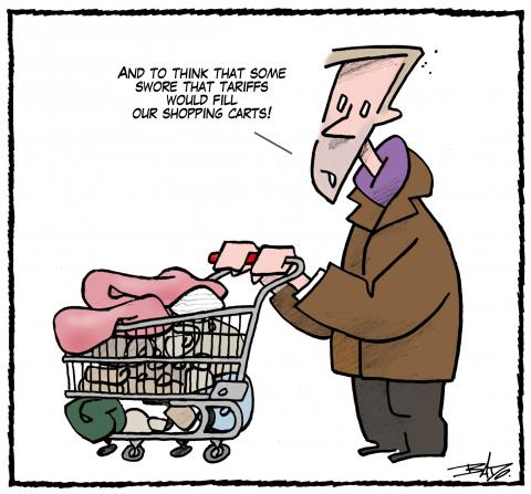 Tariffs impact shopping carts.