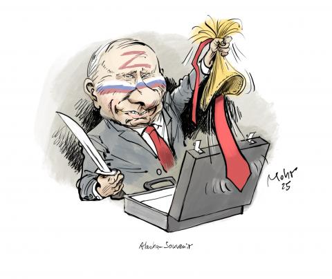 Putin with Trump's scalp and his tie