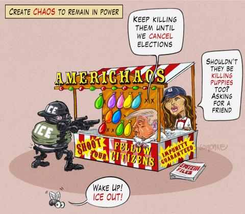 Create CHAOS to remain in power. Nobody does chaos like Trump.