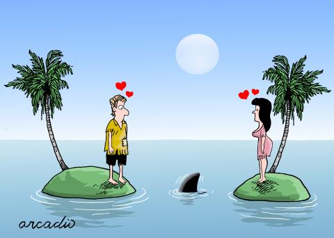Love in the middle of the ocean.