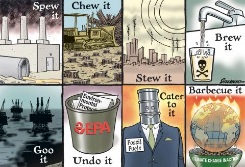 Trump's reversal of regulations against climate change threatens to barbecue the planet.