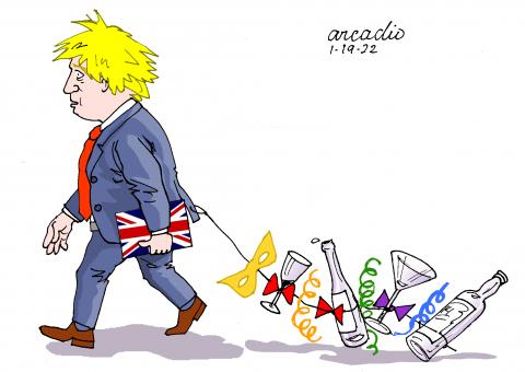 Boris in party time in the middle of pandemic.