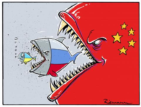 Russia tries to swallow Ukraine, while China prepares to swallow Russia.