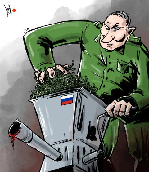 cartoon by emanuele del rosso about russian army