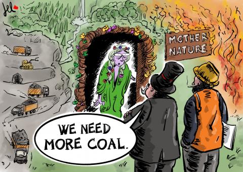 cartoon about increase in coal use