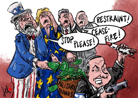 israel funding cartoon del rosso