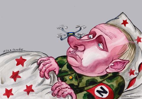 A mosquito landed on Putin's nose