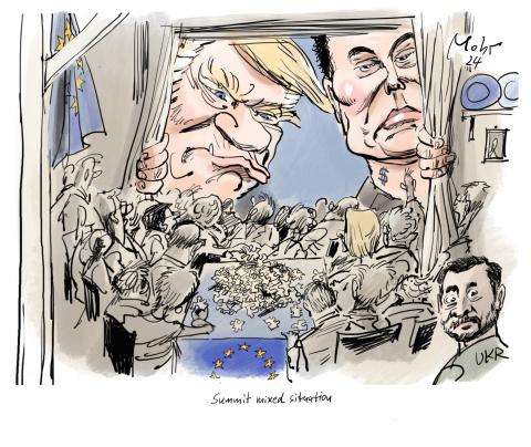 Giants as Donald Trump and Elon Musk take look at the European Summit.While the European summit is taking place in Brussels, a budget lockdown is looming in the USA