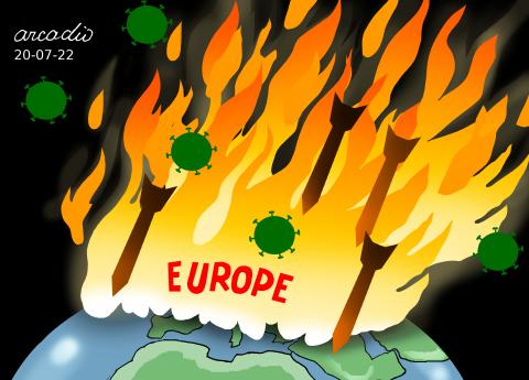 Fire, Covid and war in Europe.