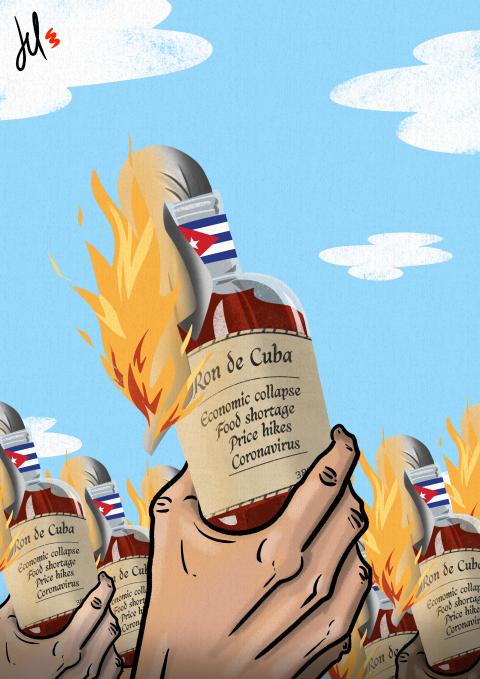 cartoon by emanuele del rosso about cuba