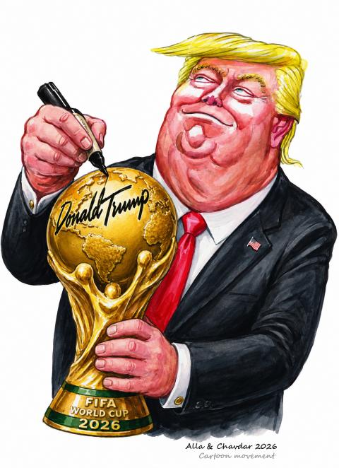 Trump Signs the FIFA World Cup Trophy