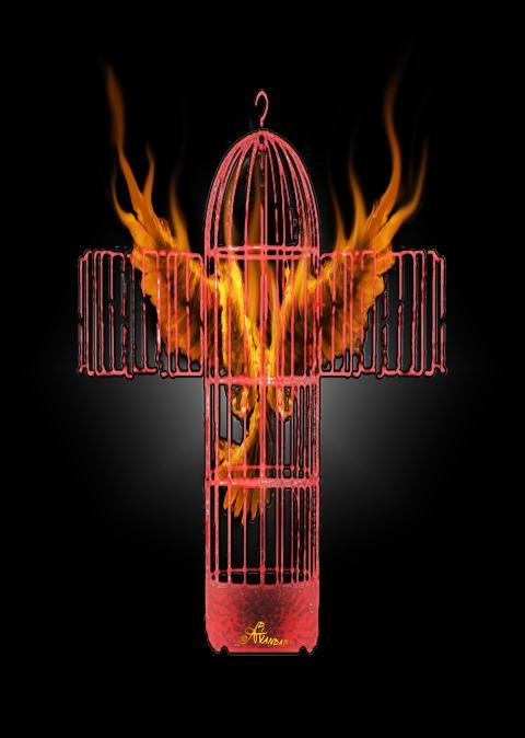 The phoenix cartoon by Ali Divandari on Peace and freedom of speech for all.