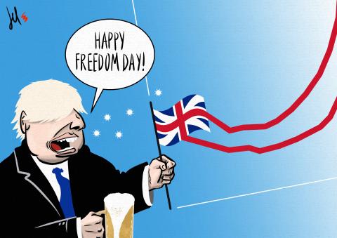 cartoon about boris johnson and coronavirus