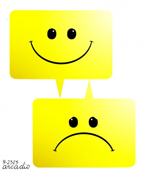 Happy and sad.