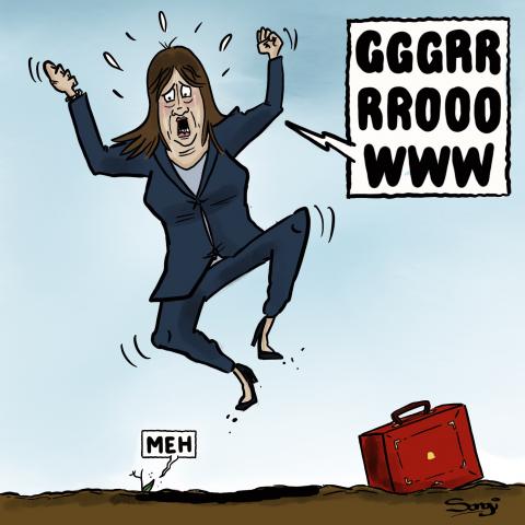 Cartoon of Rachel Reeves on the search for economic growth