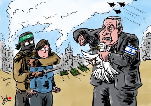 israel netanyahu hostages cartoon del rosso