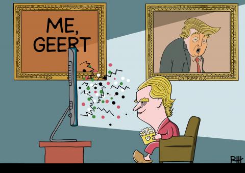 Geert eating popcorn…